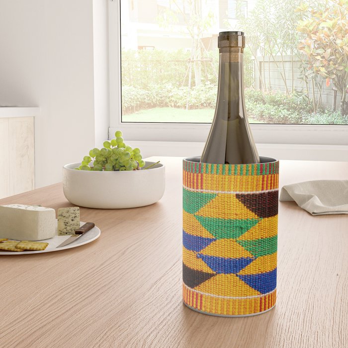 Kente Cloth Pattern Traditional African Wine Chiller Gallery Image 4