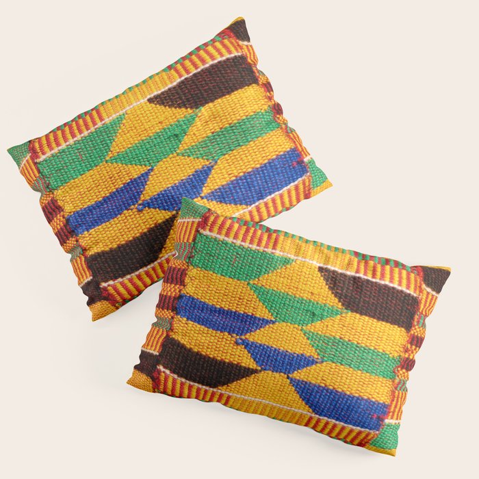 Kente Cloth Pattern Traditional African Pillow Sham Gallery Image 1