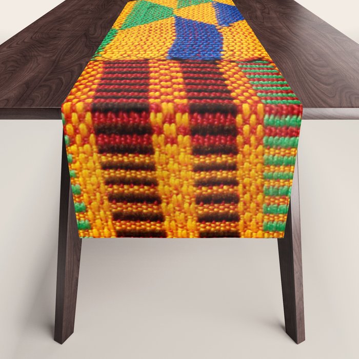 Kente Cloth Pattern Traditional African Table Runner Gallery Image 1