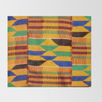 Kente Cloth Pattern Traditional African Throw Blanket Gallery Image 2