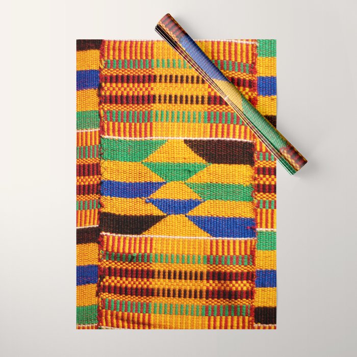Kente Cloth Pattern Traditional African Wrapping Paper