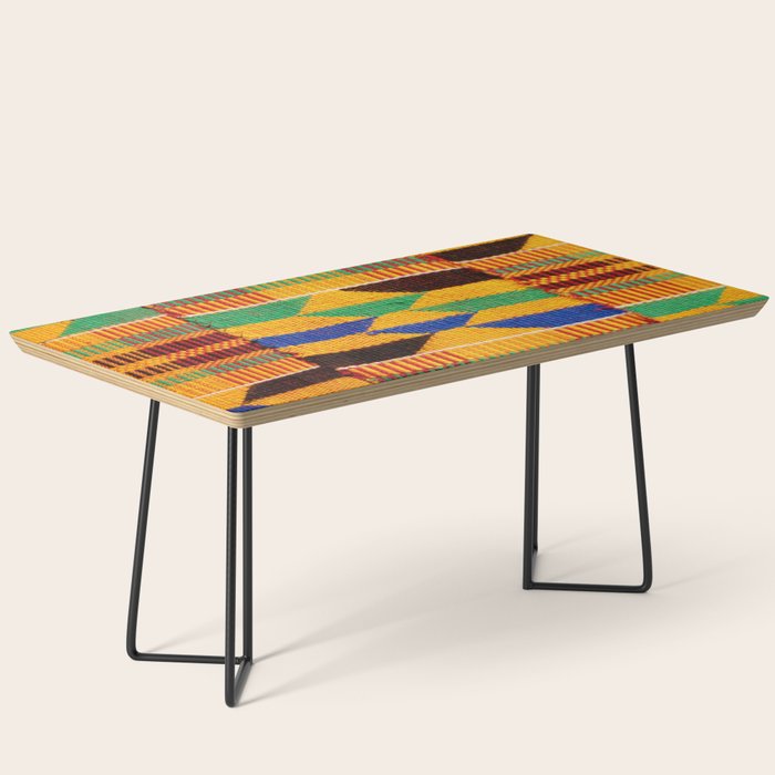 Kente Cloth Pattern Traditional African Coffee Table Gallery Image 1