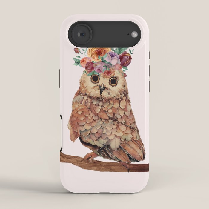 Owl with Flowers iPhone Case Gallery Image 2