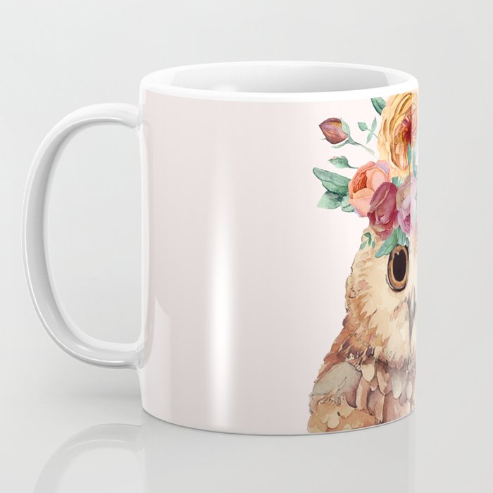 Owl with Flowers Coffee Mug Gallery Image 3