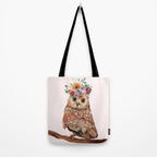 Owl with Flowers Tote Bag Gallery Image 2