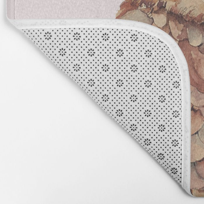 Owl with Flowers Bath Mat Gallery Image 2