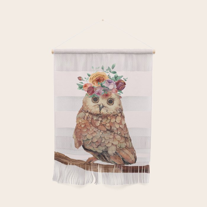 Owl with Flowers Wall Hanging Gallery Image 1