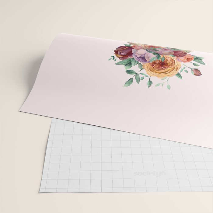 Owl with Flowers Wrapping Paper Gallery Image 2