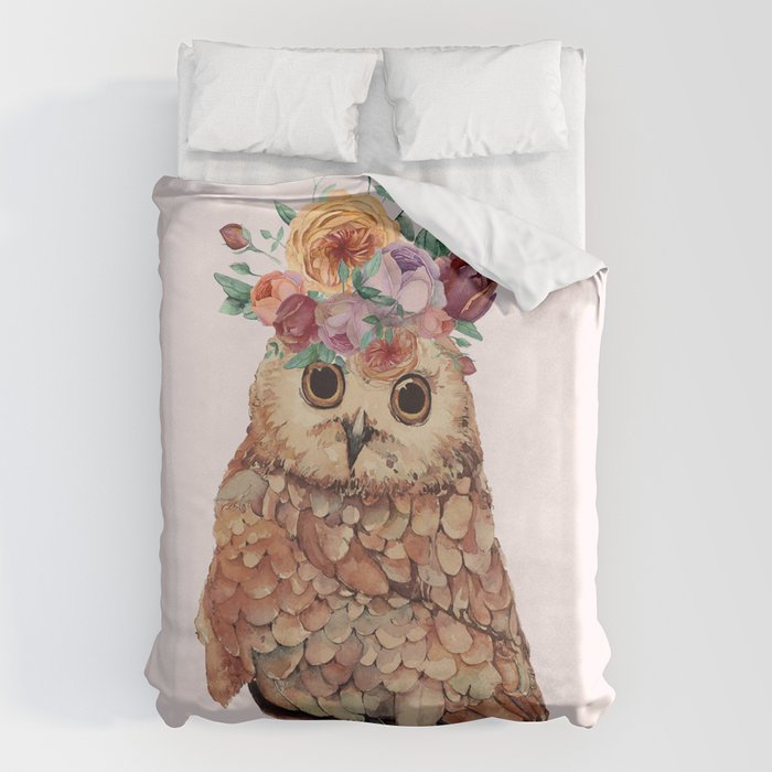 Owl with Flowers Duvet Cover Gallery Image 6