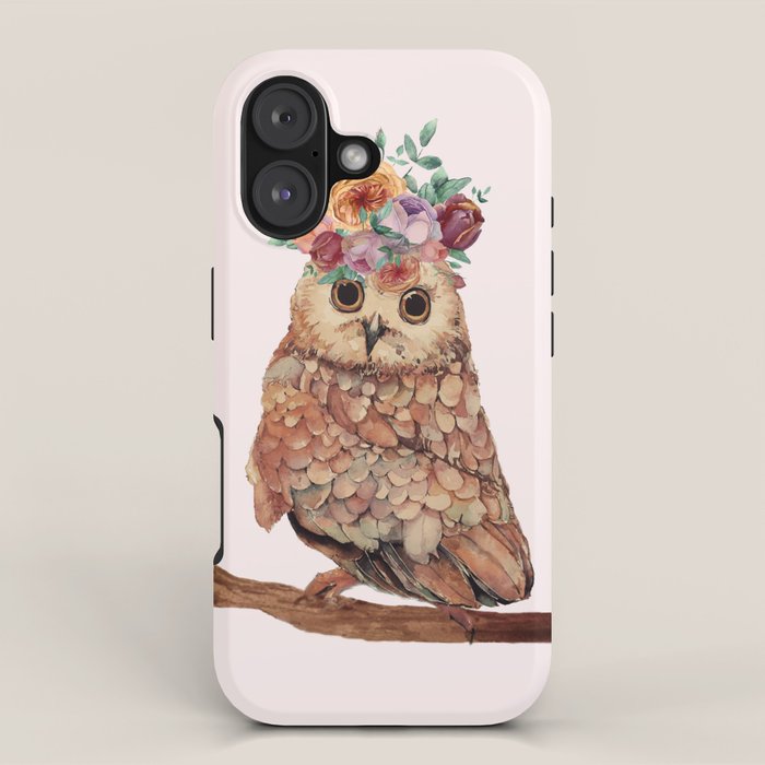 Owl with Flowers iPhone Case Gallery Image 1