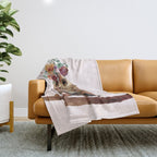 Owl with Flowers Throw Blanket Gallery Image 1