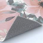 Watercolor, Blush Pink and Peach, Floral Prints Rug Gallery Image 4