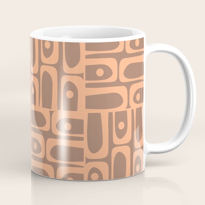 Midcentury Mod Piquet Inspired by PANTONE 17 1230 Color of the Year Mocha Mousse Coffee Mug Gallery Image 1