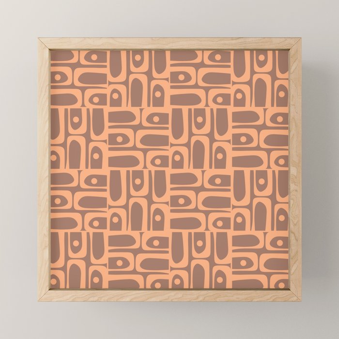 Midcentury Mod Piquet Inspired by PANTONE 17 1230 Color of the Year Mocha Mousse Mini Art Print Gallery Image 1