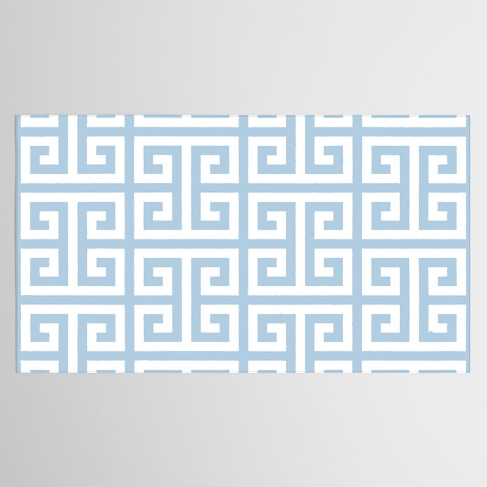 Large Light Blue Greek Key Pattern Tablecloth Gallery Image 2