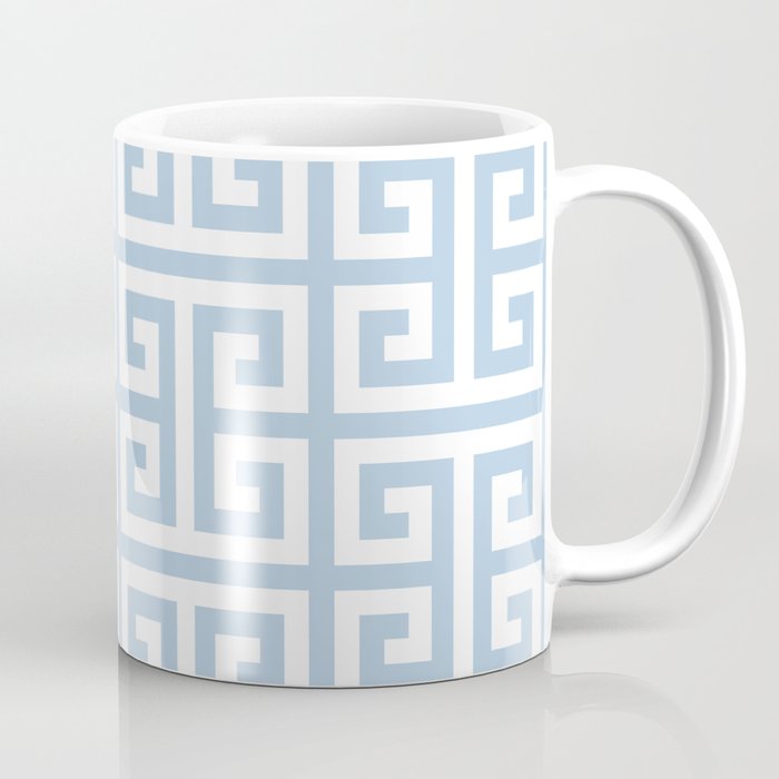 Large Light Blue Greek Key Pattern Coffee Mug Gallery Image 1