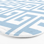 Large Light Blue Greek Key Pattern Bath Mat Gallery Image 3
