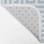 Large Light Blue Greek Key Pattern Bath Mat Gallery Image 2