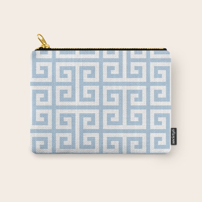 Large Light Blue Greek Key Pattern Carry All Pouch Gallery Image 1
