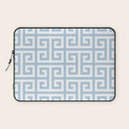 Large Light Blue Greek Key Pattern Laptop Sleeve Gallery Image 1