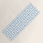 Large Light Blue Greek Key Pattern Yoga Mat Gallery Image 1