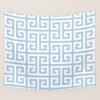 Large Light Blue Greek Key Pattern Wall Tapestry Gallery Image 4