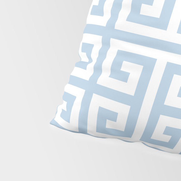Large Light Blue Greek Key Pattern Pillow Sham Gallery Image 4