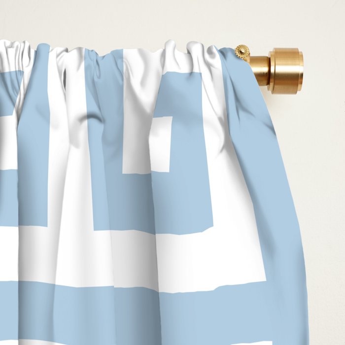 Large Light Blue Greek Key Pattern Window Curtain Gallery Image 2