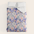 Modern Vibrant Flowery Garden B Duvet Cover Gallery Image 6