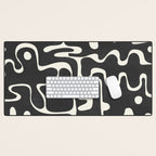 Minimal Abstract Maze - Noir Desk Mat Gallery Image 1