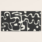 Minimal Abstract Maze - Noir Desk Mat Gallery Image 3