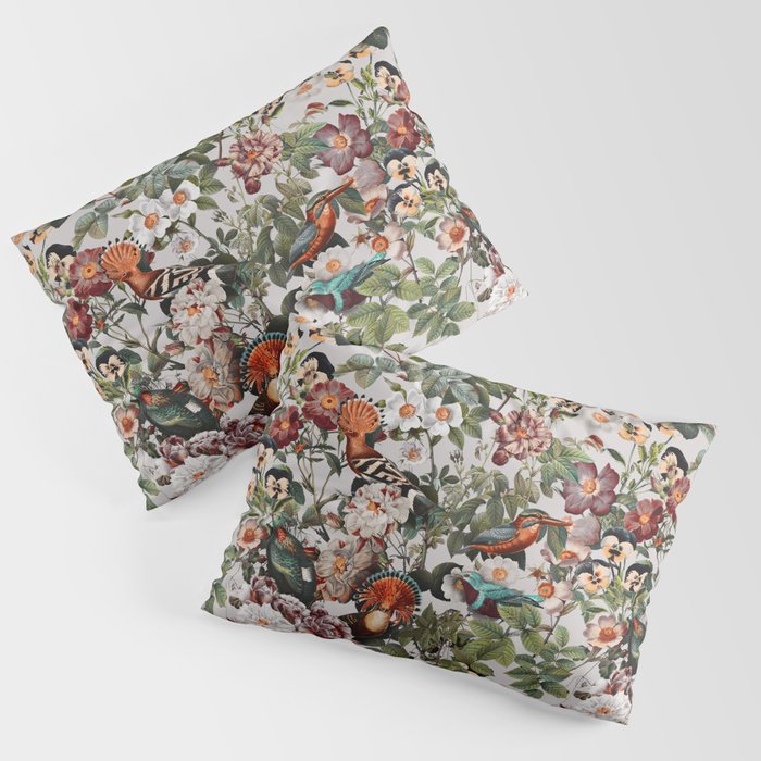 Floral Symphony with Birds Pillow Sham Gallery Image 3