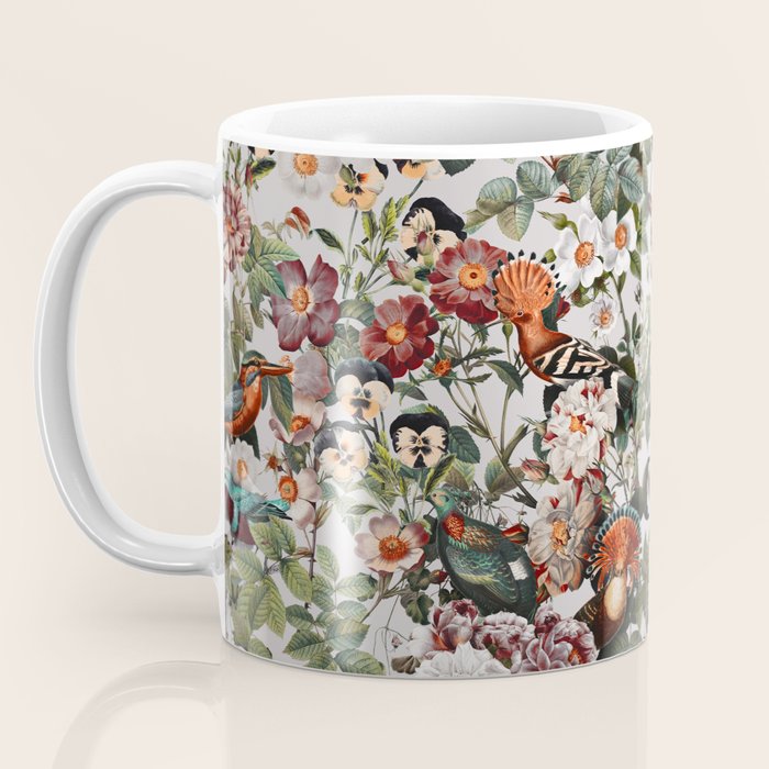 Floral Symphony with Birds Coffee Mug Gallery Image 3