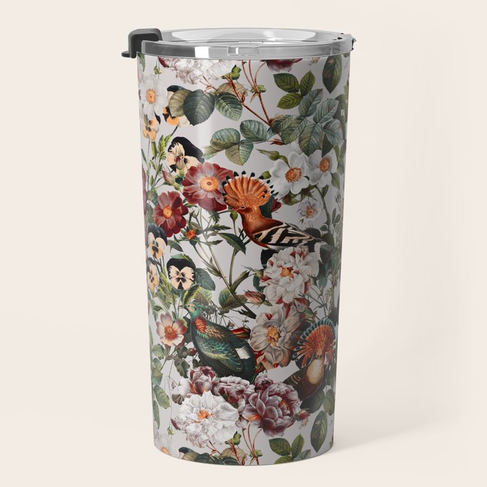 Floral Symphony with Birds Travel Mug Gallery Image 3