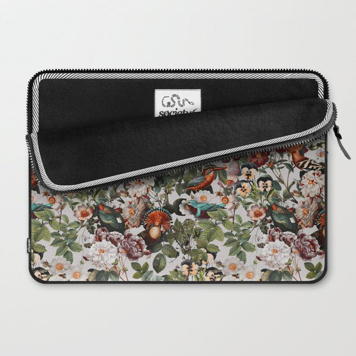 Floral Symphony with Birds Laptop Sleeve Gallery Image 2