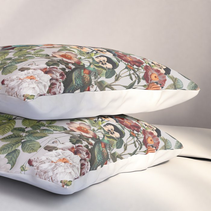 Floral Symphony with Birds Pillow Sham Gallery Image 3