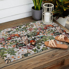 Floral Symphony with Birds Outdoor Rug Gallery Image 2