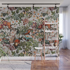 Floral Symphony with Birds Wall Mural Gallery Image 1