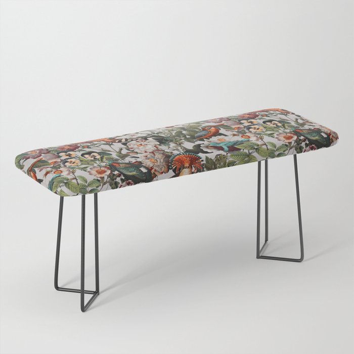 Floral Symphony with Birds Bench Gallery Image 1