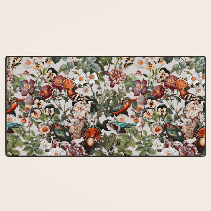 Floral Symphony with Birds Desk Mat Gallery Image 3