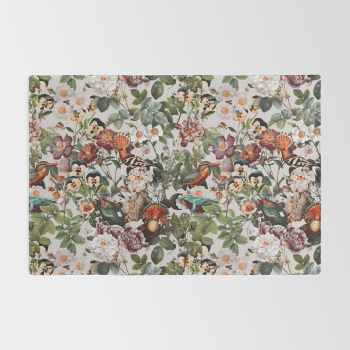 Floral Symphony with Birds Rug Gallery Image 2
