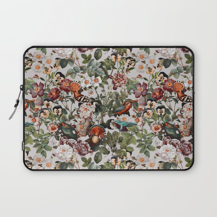 Floral Symphony with Birds Laptop Sleeve Gallery Image 1