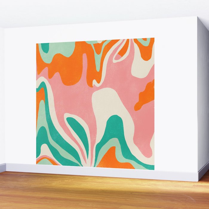 psychedelic fleurs Wall Mural Gallery Image 2