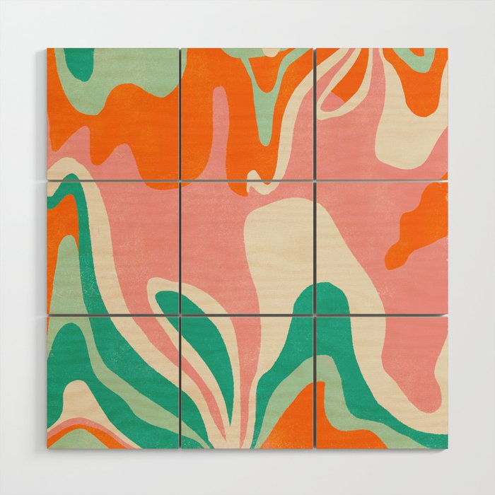 psychedelic fleurs Wood Wall Art Gallery Image 1
