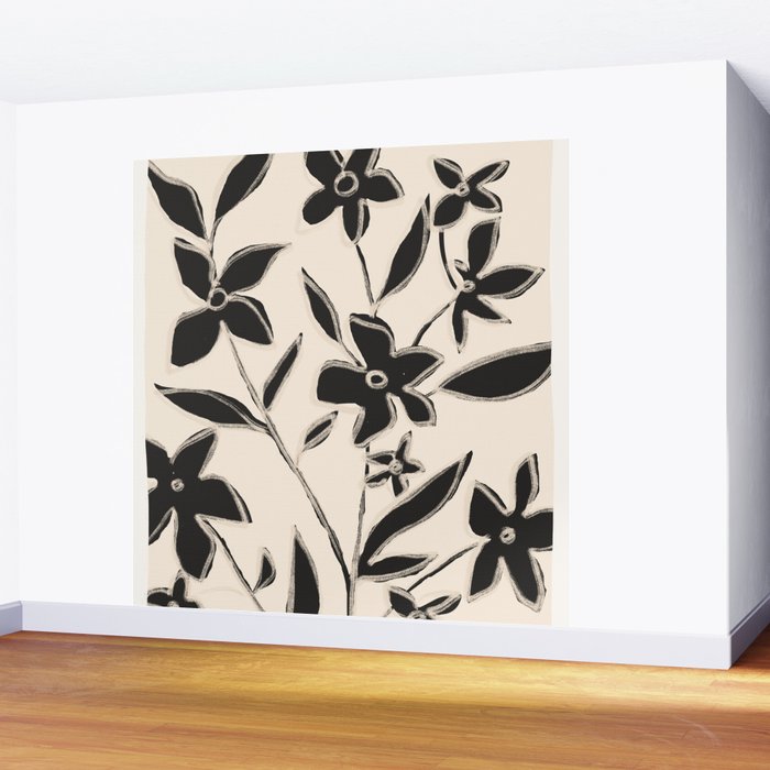 Abstract Minimal Flowers 16 Wall Mural Gallery Image 2