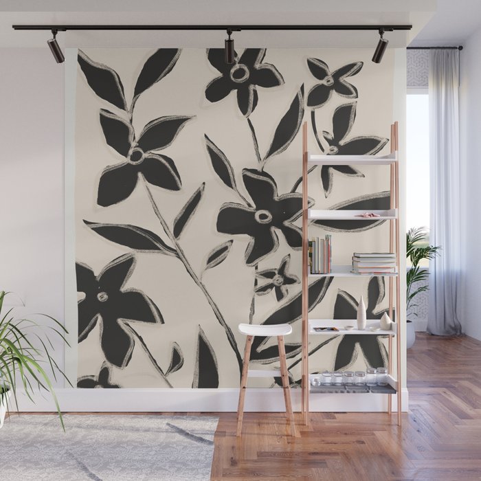 Abstract Minimal Flowers 16 Wall Mural Gallery Image 1
