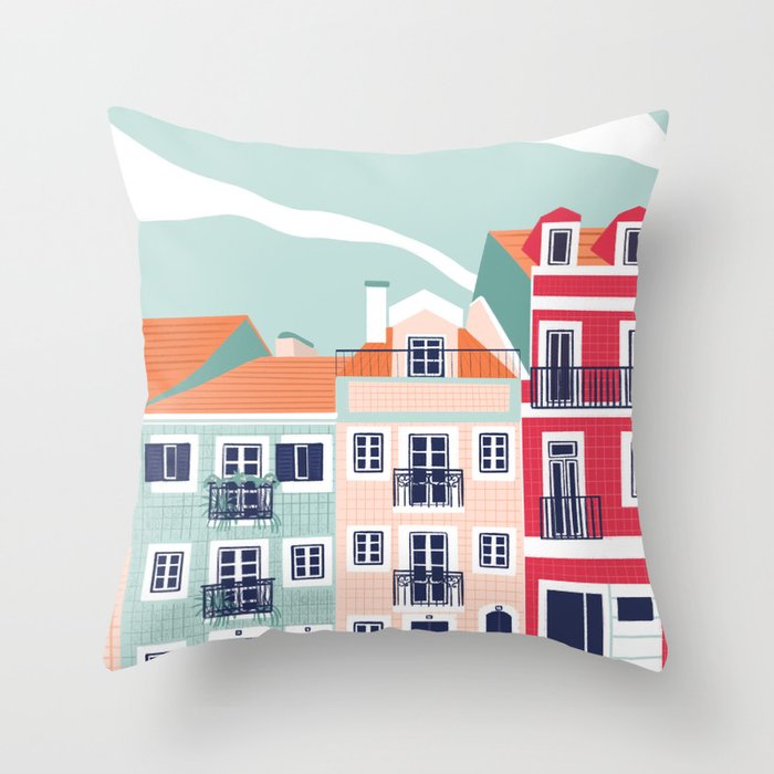 Portugal Houses Throw Pillow Gallery Image 6