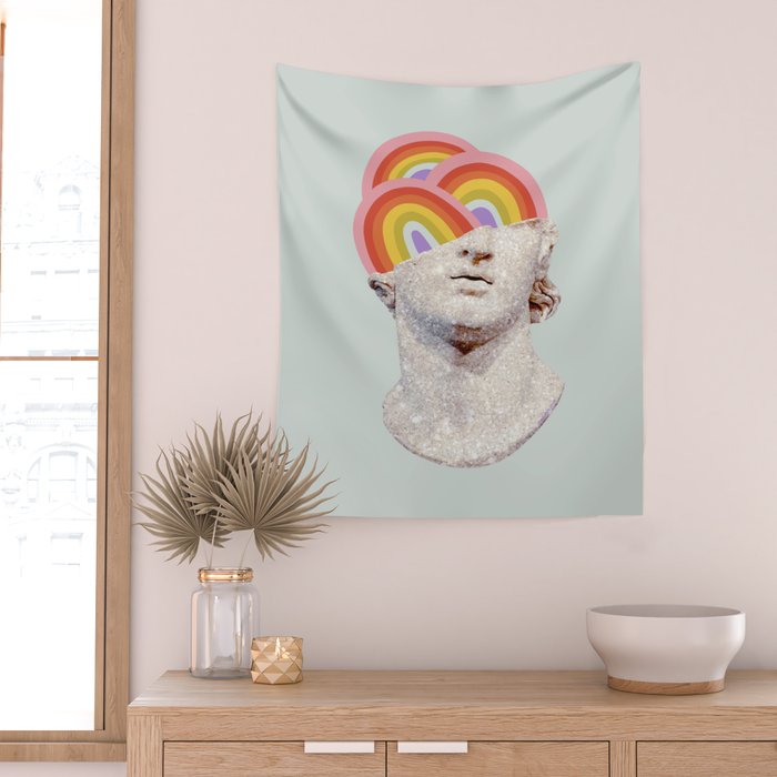 Rainbow Marble Head Wall Tapestry Gallery Image 2