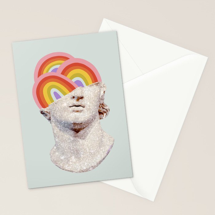 Rainbow Marble Head Stationery Card Gallery Image 2