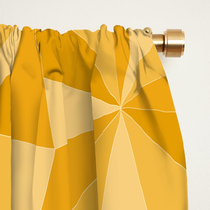 Kaleidoscope Tile Pattern XI Golden Yellow Tones Window Curtain Gallery Image 2